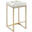 Jersey White Faux Leather Counter Height Stool Set of 2 In Gold