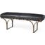 Jessie Black Leather Seat With Gold Metal Base Accent Bench