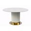 Jexis 60 Inch Round Dining Table In White and Gold