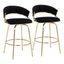 Jie Fixed height Counter Stool Set of 2 In Black
