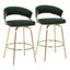 Jie Fixed height Counter Stool Set of 2 In Green