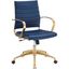 Jive Gold Stainless Steel Midback Office Chair In Gold Navy