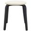 Jo Upholstered Stackable Stool in Black and Cream