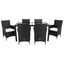 Jolin 7 Pc Dining Set in Black and White