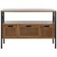 Joshua Antique Pewter and Oak 3-Drawer Console