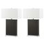 Joyce Gray 27.75 Inch Faux Woven Leather Table Lamp Set of 2