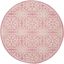 Jubilant Ivory And Pink 5 Round Area Rug