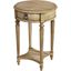 Jules 1 Drawer Round End Table with Storage In Beige