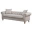 Juliet Linen Fabric Upholstered Button Tufted Upholstered Chesterfield Sofa In Beige