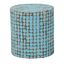 Juliette Coconut Shell and Acacia Wood End Table In Sky Blue and Natural Brown