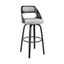 Julius 26 Inch Gray Faux Leather and Black Wood Bar Stool