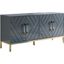 Junior 64 Inch Transitional Wood Sideboard In Gray And Gold Plated