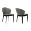 Juno Charcoal Fabric and Black Wood Dining Side Chair Set of 2