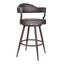 Justin 26 Inch Counter Height Swivel Vintage Brown Faux Leather Bar Stool with Brown Metal Legs