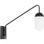 Kace 1 Light Black And Frosted White Glass Wall Sconce LD6175BK