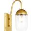Kace 1 Light Brass And Clear Glass Wall Sconce