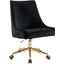 Karina Black Velvet Office Chair 163Black