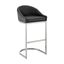 Katherine 30 Inch Bar Stool In Brushed Stainless Steel with Black Faux Leather