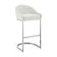 Katherine 30 Inch Bar Stool In Brushed Stainless Steel with White Faux Leather
