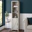 Kathy Ireland Home by Bush Furniture Cottage Grove Tall Narrow 5 Shelf Bookcase with Door in Cottage White