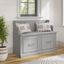 Kathy Ireland Home by Bush Furniture Woodland 40W Entryway Bench with Doors in Cape Cod Gray