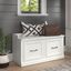 Kathy Ireland Home by Bush Furniture Woodland 40W Shoe Storage Bench with Doors in White Ash