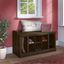 Kathy Ireland Home by Bush Furniture Woodland 40W Shoe Storage Bench with Shelves in Ash Brown