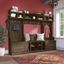 Kathy Ireland Home by Bush Furniture Woodland Full Entryway Storage Set with Coat Rack and Shoe Bench with Drawers in Ash Brown