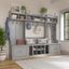 Kathy Ireland Home by Bush Furniture Woodland Full Entryway Storage Set with Coat Rack and Shoe Bench with Drawers in Cape Cod Gray