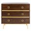 Katia Walnut and Gold 3 Drawer Chest
