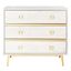 Katia White Wash and Gold 3 Drawer Chest