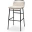 Kavalan 33.5 Inch Total Height Beige Upholstered Seat Gray Metal Frame Counter Stool