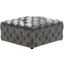 Kelly Square Transitional Velvet Fabric Ottoman In Gray