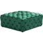 Kelly Square Transitional Velvet Fabric Ottoman In Green