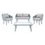 Kerson 4Pc Rope Living Set in Grey and Grey