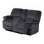 Kevin Reclining Loveseat with Console In Grey