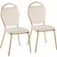 Keyhole Dining Chair Set of 2 in Gold Metal and Green Velvet