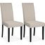 Kimonte Dark Brown/Beige Dining Upholstered Side Chair Set of 2