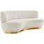 Kindred Upholstered Fabric Sofa In Gold Ivory