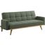 Kourtney Upholstered Track Arms Covertible Sofa Bed In Sage Green