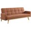 Kourtney Upholstered Track Arms Covertible Sofa Bed In Terracotta