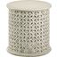 Krish 18-Inch Round Accent Table In White Washed