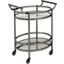 Lakelyn Black Nickel and Clear Glass Serving Cart