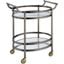 Lakelyn Brushed Bronze and Clear Glass Serving Cart