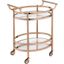 Lakelyn Rose Gold and Clear Glass Serving Cart