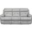 Lambent Silver Gray Leather Double Reclining Sofa