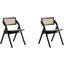 Lambinet Folding Dining Chair In Black And Natural Cane Set of 2
