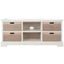 Landers 4 Drawer Media Stand in Distressed White