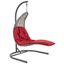 Landscape Light Gray Red Hanging Chaise Lounge Outdoor Patio Swing Chair