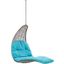 Landscape Outdoor Patio Hanging Chaise Lounge Outdoor Patio Swing Chair In Gray Turquoise